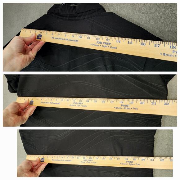 EP Pro Tour Tech Golf Polo Shirt XL Women Abstract Black 1/4 Button Short Sleeve - Picture 4 of 12